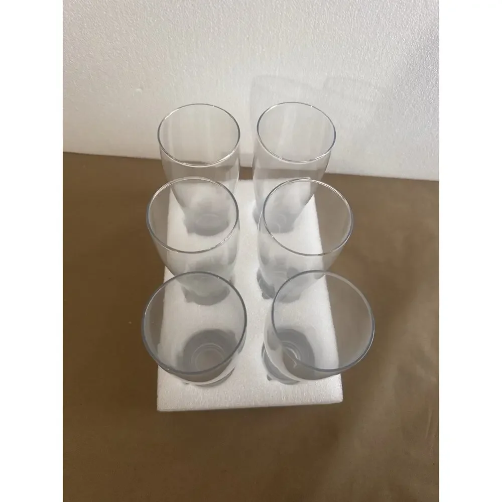 Glasaveronix Set of 6 Clear Glass Tumblers – Modern Drinking Glasses. New